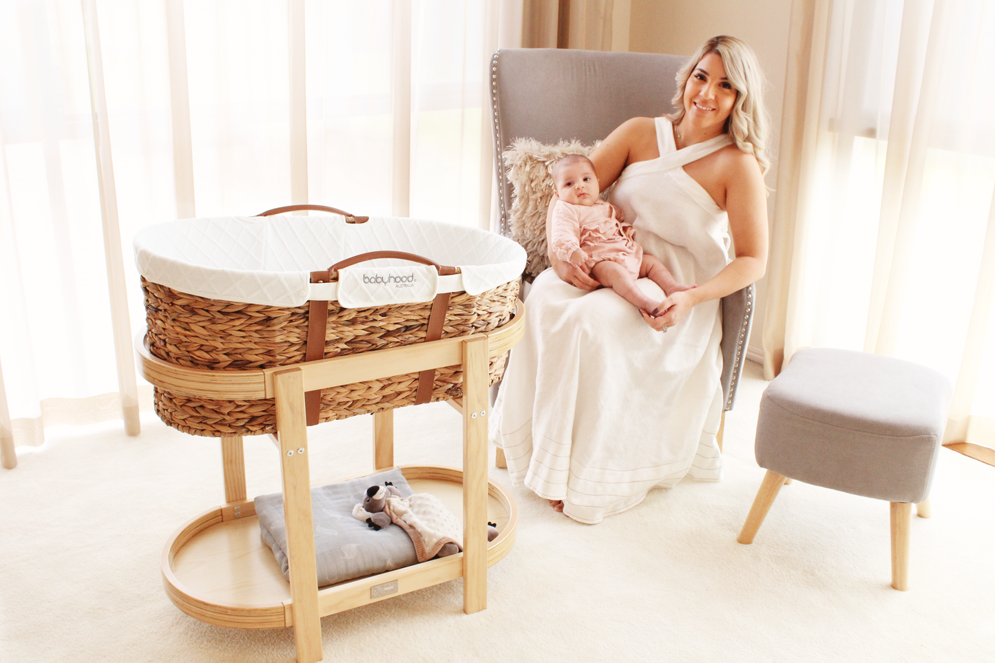 Moses Baby Basket & Stand Deluxe Hamper