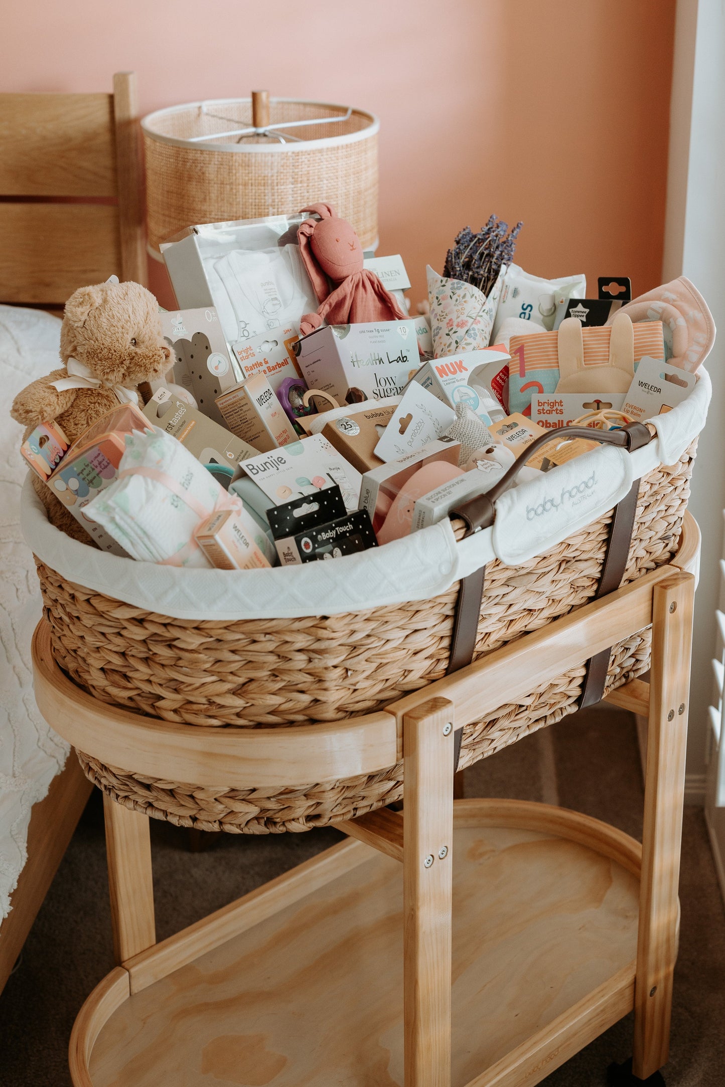 Moses Baby Basket & Stand Deluxe Hamper