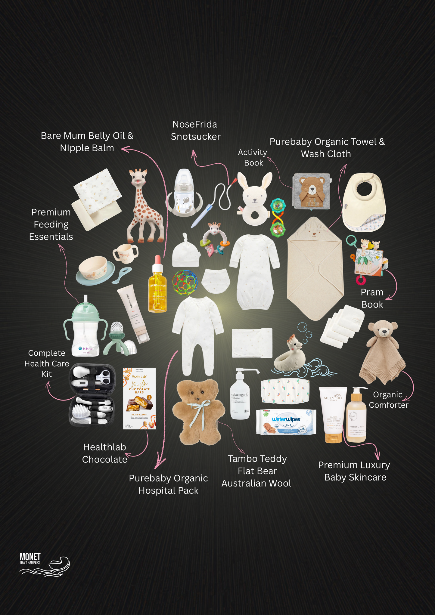 Moses Baby Basket & Stand Deluxe Hamper